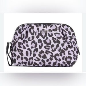 Kate Spade Violet Mist Multi Chelsea Spotted Leopard Print Cosmetic Travel Bag